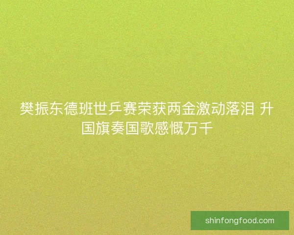 樊振东德班世乒赛荣获两金激动落泪 升国旗奏国歌感慨万千
