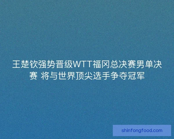 王楚钦强势晋级WTT福冈总决赛男单决赛 将与世界顶尖选手争夺冠军