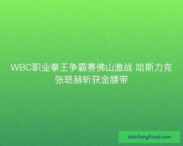 WBC职业拳王争霸赛佛山激战 哈斯力克张珉赫斩获金腰带 WBC职业拳王争霸赛佛山激战 哈斯力克张珉赫斩获金腰带