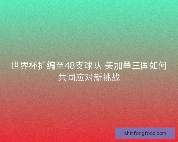 世界杯扩编至48支球队 美加墨三国如何共同应对新挑战 世界杯扩编至48支球队 美加墨三国如何共同应对新挑战