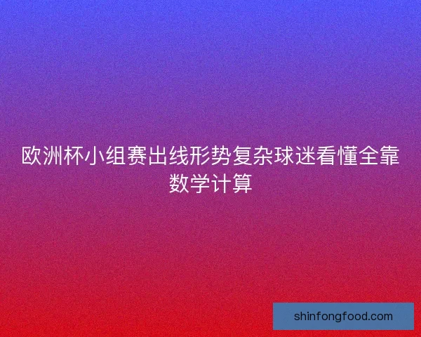 欧洲杯小组赛出线形势复杂球迷看懂全靠数学计算