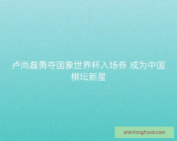 卢尚磊勇夺国象世界杯入场券 成为中国棋坛新星 卢尚磊勇夺国象世界杯入场券 成为中国棋坛新星